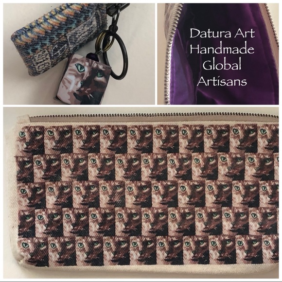 Datura Art Handmade Global Artisan Cat Pouch